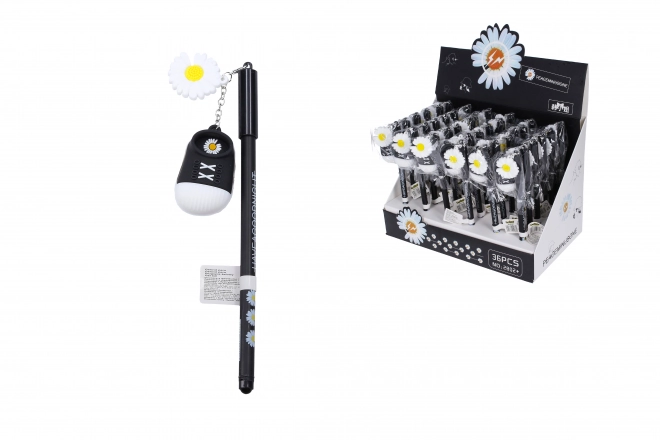 Gel Pen with Keychain - Daisy