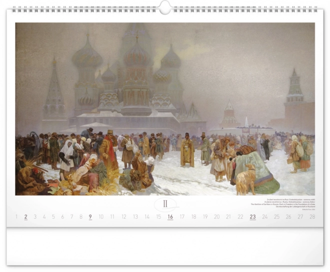 Notique wall calendar Slavic Epopee by Alfons Mucha 2025