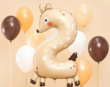 Foil Birthday Balloon Number 2 Deer