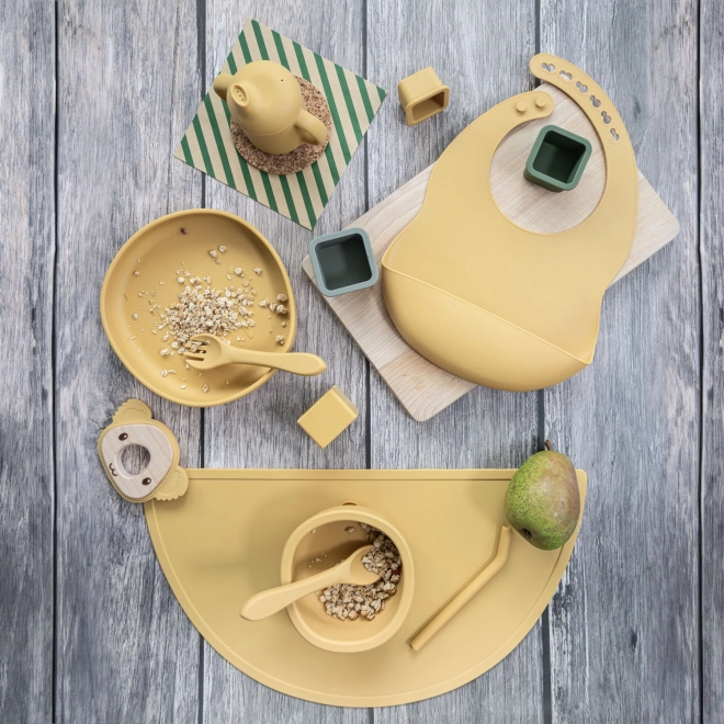 Silicone Baby Dining Set in Mustard Yellow