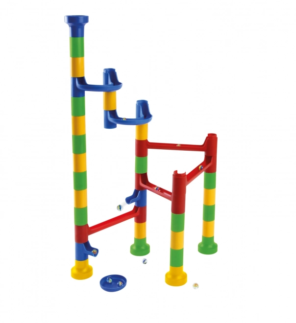 Colorful Marble Run Set with 34 Pieces and 10 Marbles