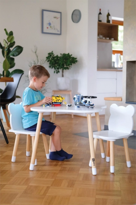 Wooden Bear Table with Chairs