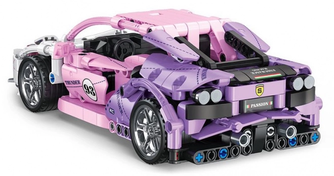 Pink Sports Car Building Block Set