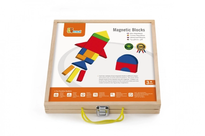 Wooden Magnetic Building Set in Case