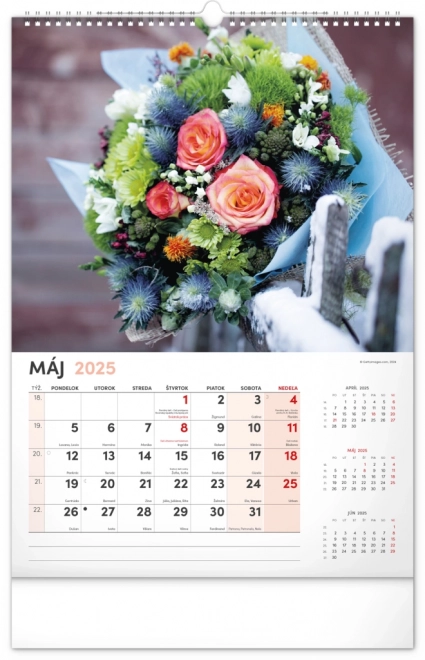 Wall Calendar Flowers 2025