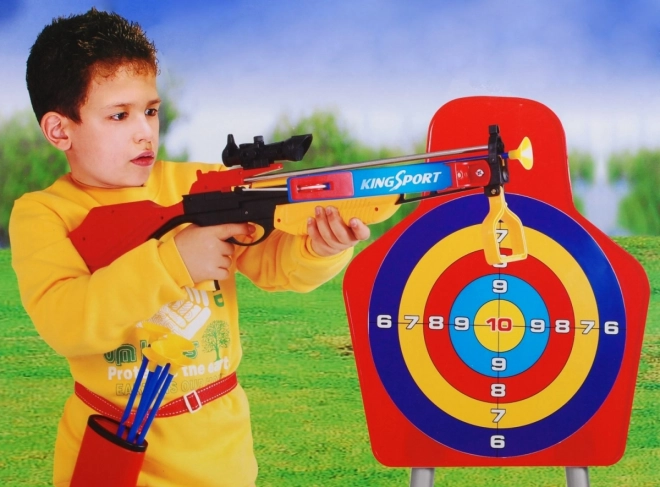 Large Crossbow Toy with Stand Target and Quiver for Kids 3+