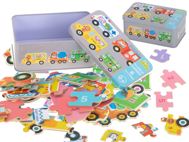 Educational Vehicle Puzzle in Tin