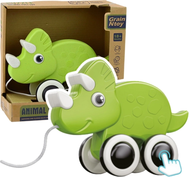 Green Pull-Along Dinosaur with Whistle