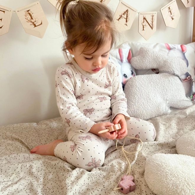 WOOPIE GREEN drewniany zestaw nawlekane ZOO Montessori 13 części