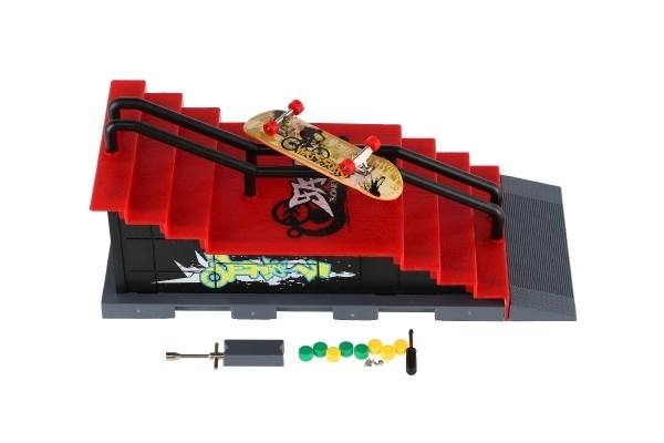 Fingerboard gördeszka rámpával játékszett