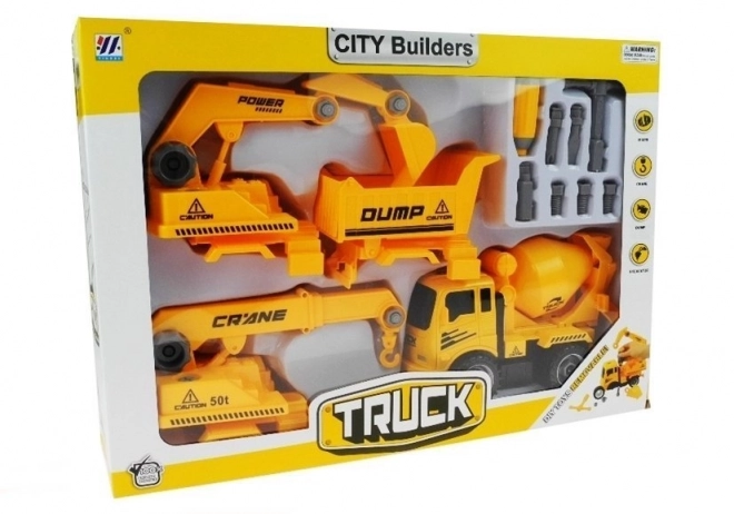 Interchangeable Construction Vehicle Toy Set