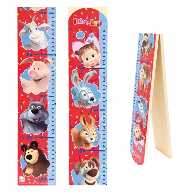 Bino Masha and the Bear - wooden growth chart red and blue