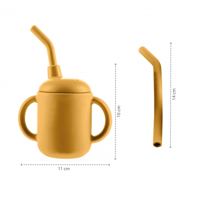 Silicone Sippy Cup 2-in-1 Mustard Yellow