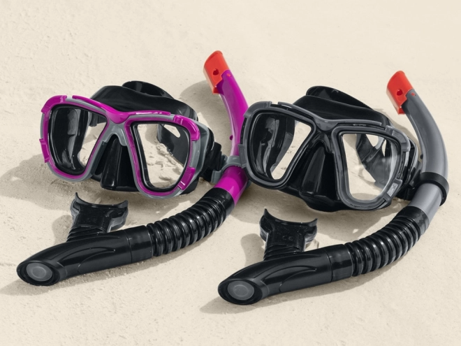 Diving Snorkel Set for Kids and Adults – red