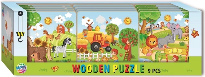 Grafix Wooden Zoo Puzzle 9 Pieces