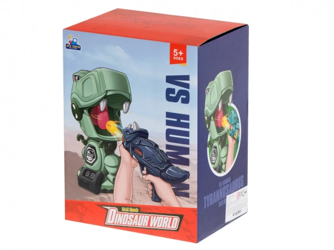 Dinosaur Shooting Game with Dual Foam Blaster Set