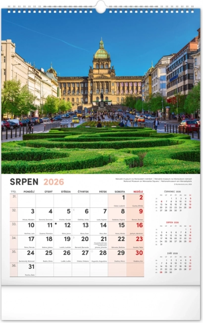 Calendrier mural Prague 2026
