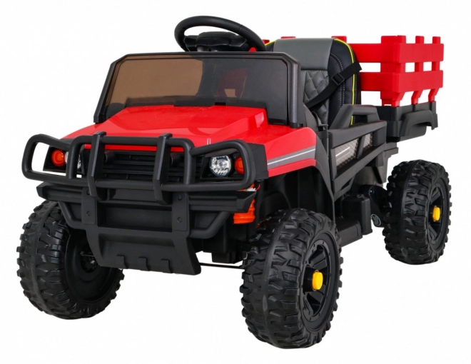 Children's Farm Pickup Red + Remote Control + Luggage Wagon + Shovel + EVA + MP3 LED