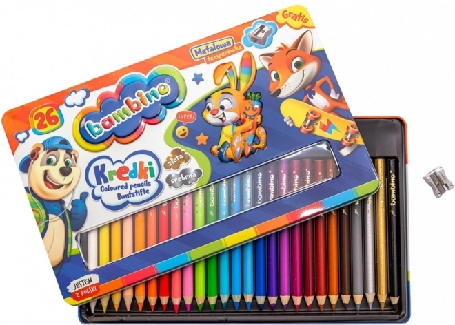 Colored Pencils in Metal Case by Bambino