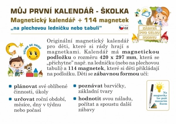 Magnetic Calendar for Kids with 114 Magnets