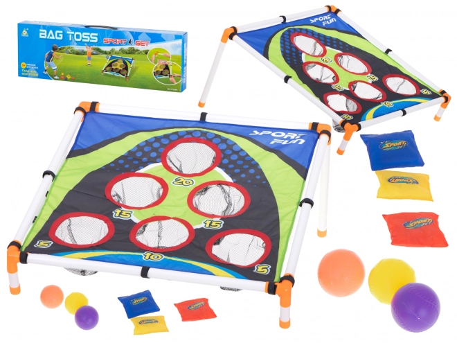 Aim with bean bags toss game for kids