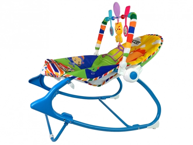 Blue Rocking Chair 2-in-1 with Tiger Sounds and Vibration