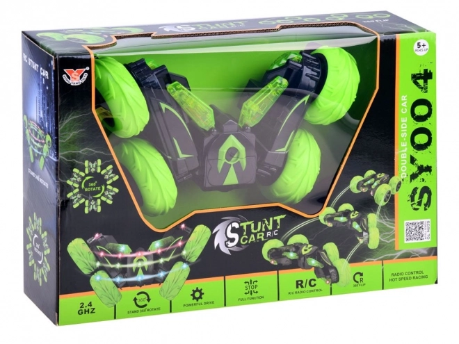 Remote Controlled Stunt Car with 2.4GHz Controller – green