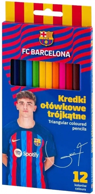 Crayons triangulaires ASTRA, 12 pcs, FC Barcelona
