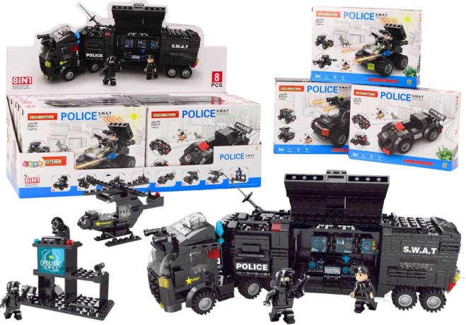 Komplet za sestavljanje policijskega helikopterja in čolna MIX