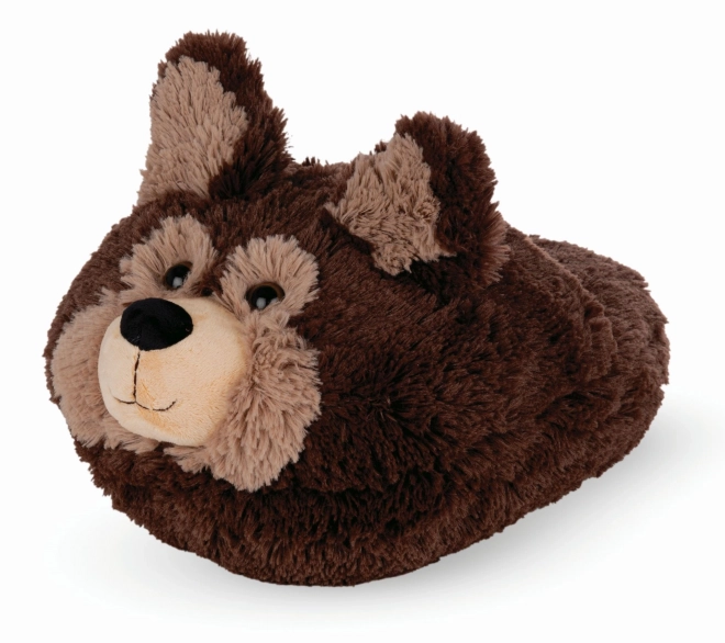 Cozy Noxxiez Warm Plush Slipper - Dark Dog