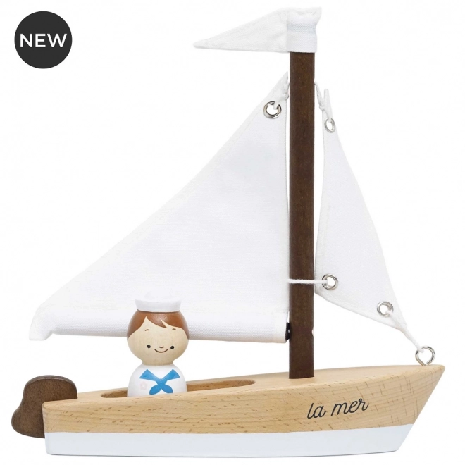 Le Toy Van wooden sailboat with captain