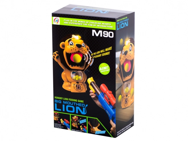 Lion Shooting Target Game Set with Gun and Balls