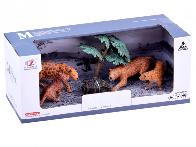 Safari Animal Figures Set with Leopard – C