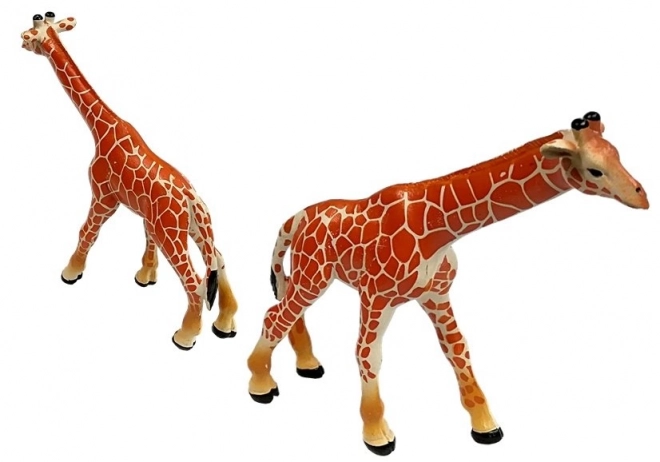 Giraffe Family Educational Figures with African Background