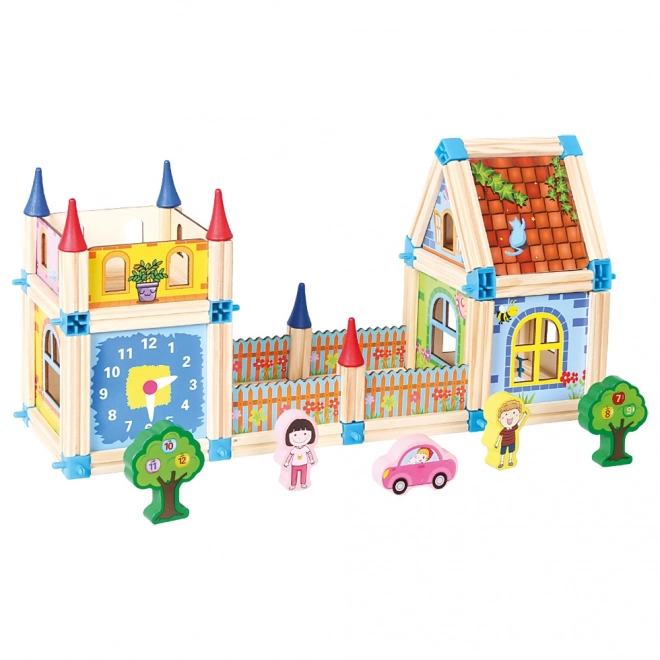 Colorful Wooden Castle Building Set