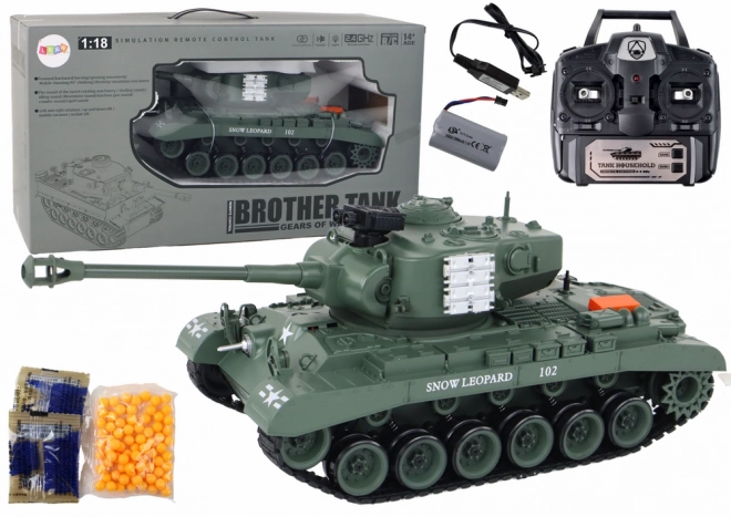 Rc Remote Control Leopard Tank 1:18 Gray