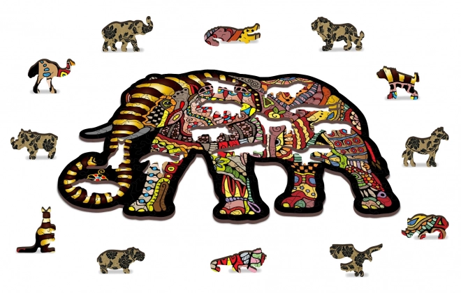 Wooden Puzzle Magic Elephant