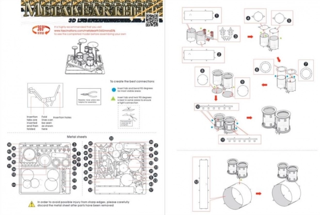 Metal Earth 3D Puzzle Drum Set