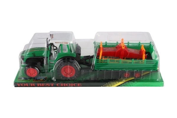 Toy Tractor with Trailer and Harvester Drum