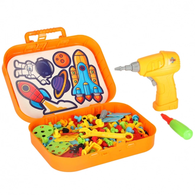 Creative Mosaic and Drill Construction Set in Suitcase - Space Theme