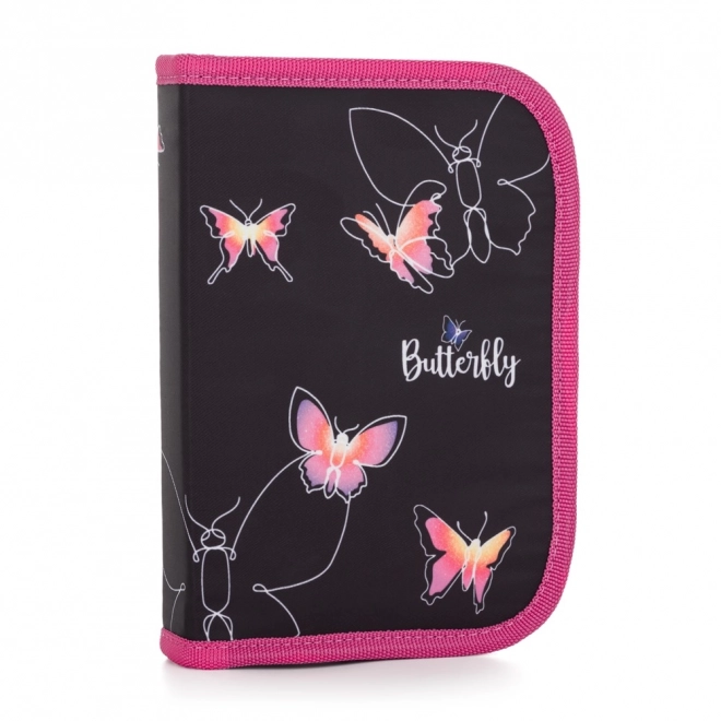 School Pencil Case 1 Layer 2 Flaps OXY NEXT Butterfly