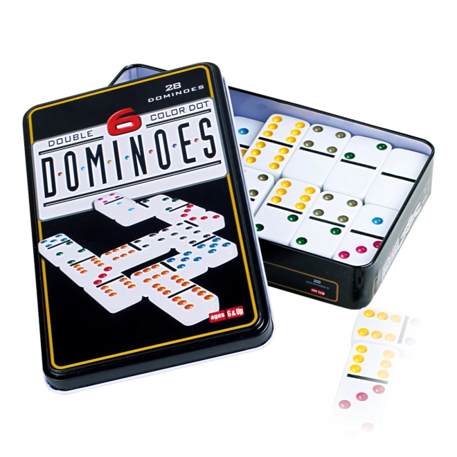 Colorful Domino Game in Metal Box