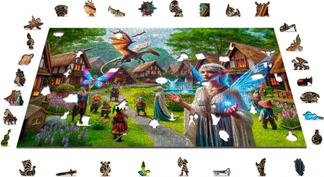 Wooden City Fantasy Village Wooden Puzzle