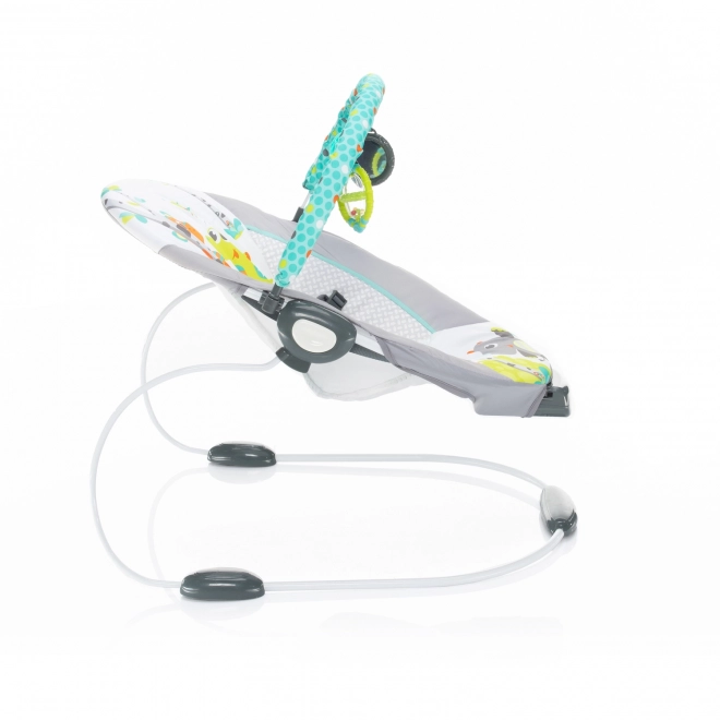 Vibrating Baby Bouncer Happy Tropical Grey