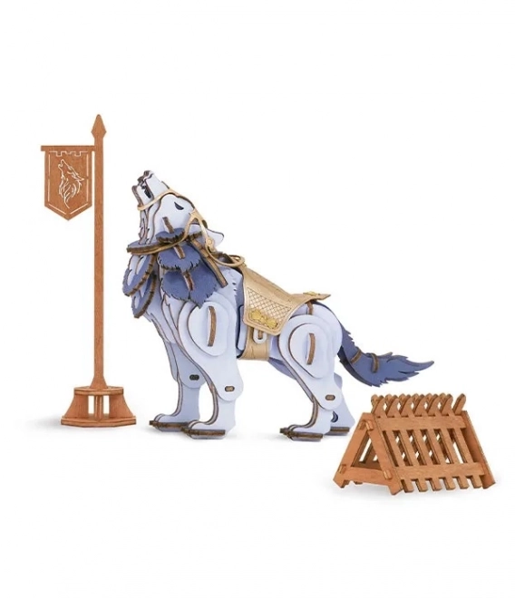 3D Wooden Puzzle Warrior Wolf