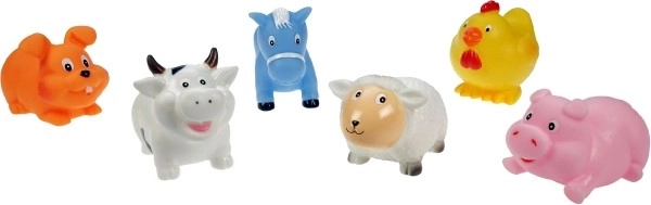 Rubber Farm Spray Animals 7cm