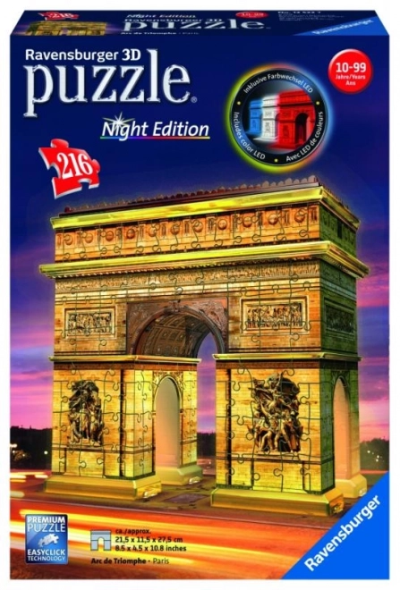 Glowing 3D Puzzle Night Edition Arc de Triomphe