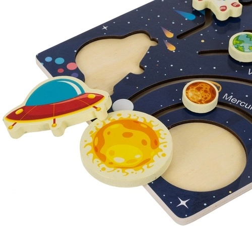 Wooden Montessori Solar System Puzzle