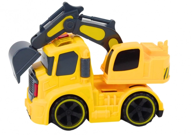 Adjustable Yellow Toy Excavator with Lights and Sounds