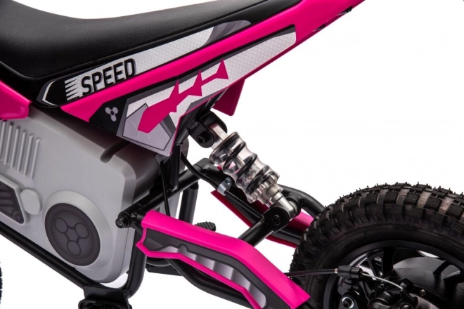 Pink Battery-Powered Cross Motorcycle